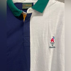 Vintage 1996 Atlanta Olympic Games Mens XLPolo Shirt  Colorblock Avon
